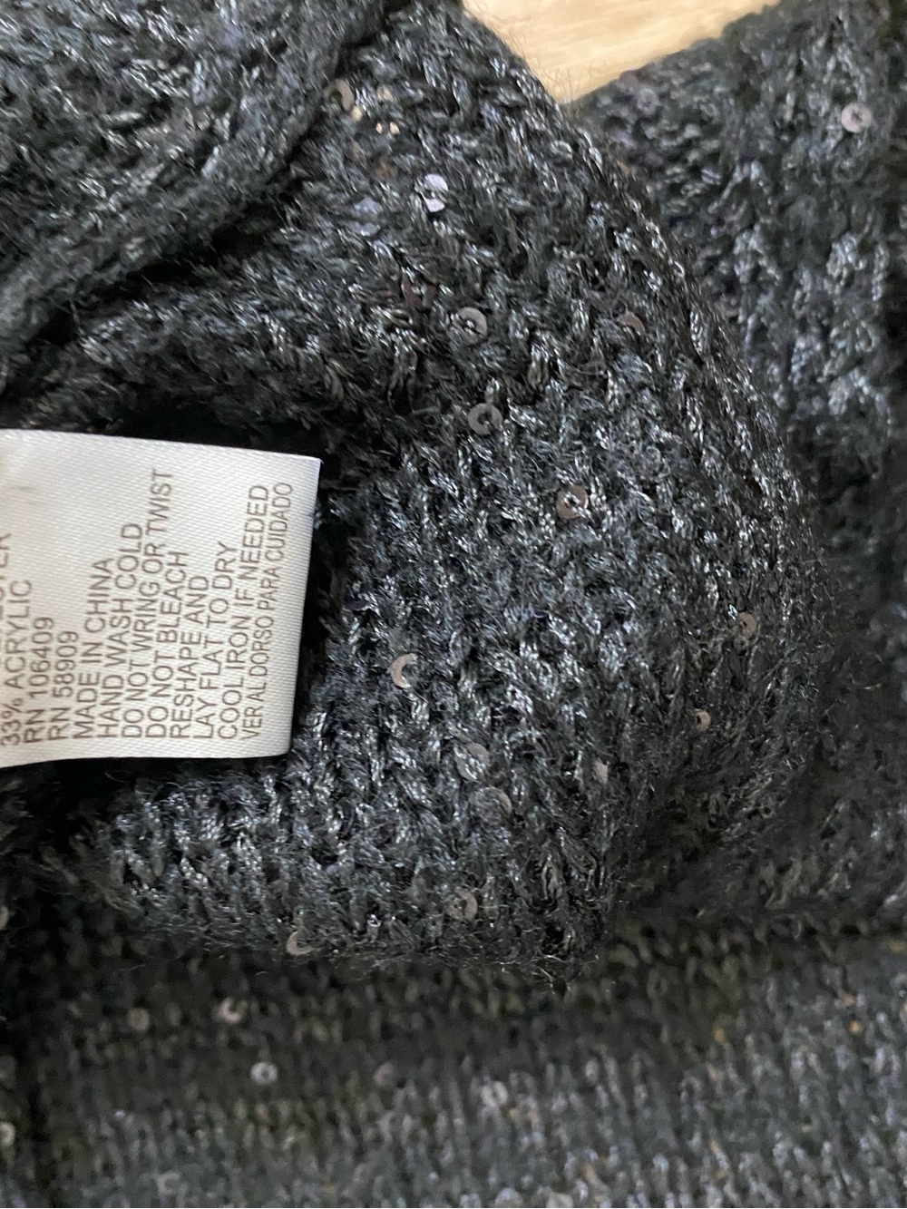 ANTONIO MELANI Two-Tone Speckled Cowl Neck Sweater in Gray & Black - Picture 5 of 5